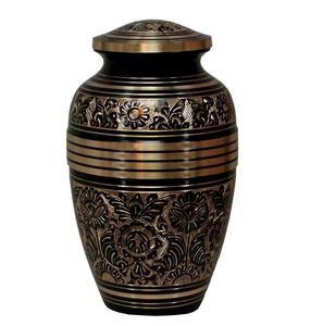 Urna de Latón con Acabado Mecanizado para Cenizas Humanas, Tamaño Adulto - Urna de Cremación de Metal con Corte de Precisión - Urna Conmemorativa con Superficie Trabajada para Funeral - Product Image 3