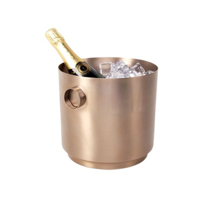 Cubo de Hielo de Acero Inoxidable de Doble Pared con Aislamiento Térmico, Acabado Dorado Martillado, Elegante, de Lujo, para Bar, Enfriador de Bebidas con Tapa - Product Image 3
