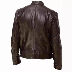 Chaquetas de cuero PU con estilo para hombre de alta calidad, ropa de calle para hombre, abrigos de motocicleta rojo vino, lona, cuero de imitación negro - Product Image 3