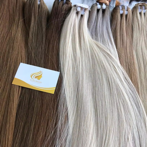 ผมต่อเวียดนามแท้ 100% เรมี่ เกรดพรีเมียม สีดำ/น้ำตาล  จัดเรียงเกล็ดผม  แบบเย็บด้วยเครื่อง  ฟอกสีแล้ว  ความยาว 8''-32'' - Product Image 1