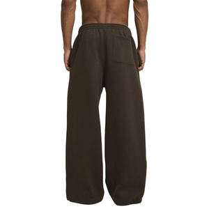 กางเกงวอร์มขายาวสำหรับผู้ชายกางเกงขายาวผ้าฝ้ายผสมน้ำหนักมากพร้อมเชือกรัดเอวสีน้ำตาล - Product Image 3