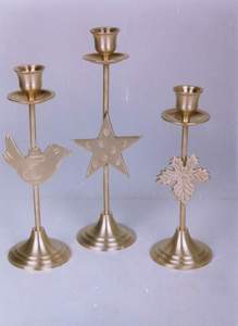 Lot de 3 bougeoirs en métal doré faits à la main, style vintage américain, décoration pour la maison, la Saint-Valentin, Noël et les mariages - Product Image 3