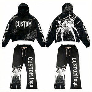 Ensemble de survêtement streetwear personnalisé pour homme, sweat à capuche imprimé à manches longues et pantalon en polyester, coupe ample avec cordon de serrage, collection automne pour adulte - Product Image 3