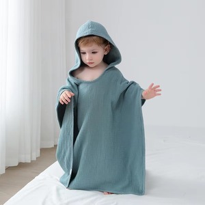 Serviette de bain à capuche pour enfants en coton, couleur unie, couverture portable, jaune moutarde, serviette à capuche pour enfants - Product Image 5