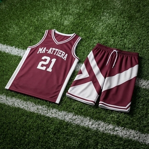 Ensemble short et maillot de basket personnalisé bordeaux et blanc, uniforme d'équipe graphique, vêtements de sport par sublimation, maille respirante, OEM ODM - Product Image 5
