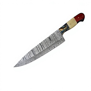Premium Hand Forged Twist Damascus Chef <b>Knife</b> | <b>Bone</b> & Wood <b>Handle</b> | 13" Kitchen <b>Knife</b> - Product Image 2