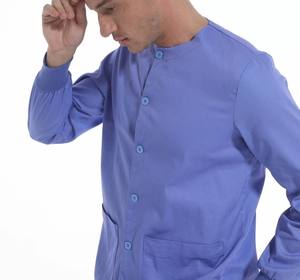 Blouse médicale unisexe nouvelle mode à manches longues avec boutons et poches, tissée, pour hôpital, infirmière, médecin, en polyester/rayonne - Product Image 5