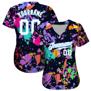 Maillot de softball d'été respirant et confortable pour femme à manches courtes 100 % polyester séchage rapide style unique - Product Image 1