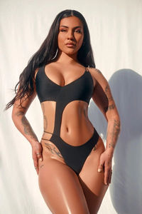 Body de una pieza transpirable y elástico para mujer, ideal para pole dance, con efecto moldeador y ajuste ceñido. - Product Image 4