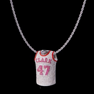 Messi Gems MS-57 Colgante de Jersey James 23 de Plata 925, Estilo Hip Hop, con Incrustaciones de Circonita Cúbica - Product Image 1