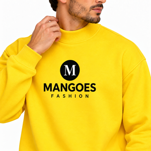 Sudadera de Manga Larga para Mujer, Cuello Alto, Amarilla, Ecológica, Transpirable, de Algodón Tejido, para Invierno, Marca Mangoes Fashion - Product Image 1