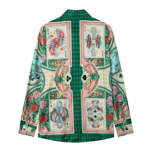 Chemise hawaïenne à manches longues pour hommes, chemise boutonnée imprimée, décontractée, à la mode, pour le printemps - Product Image 2