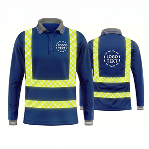 Camiseta Polo de Alta Visibilidad Reflectante e Impermeable con Patrón de Tartán Sillitoe, Manga Larga, Ropa de Trabajo de Seguridad - Product Image 5