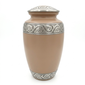 Urna Funeraria de Aluminio para Adultos con Grabado de Hojas, Color Verde Claro, Acabado Metálico Resistente, para Cenizas Humanas - Product Image 5