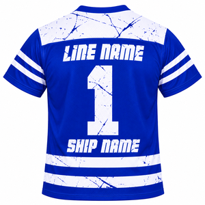 Maillot de football GOMAB 74 pour homme, bleu roi et blanc, col en V, manches courtes, respirant, en maille, rayé, personnalisable pour équipe, 100 % coton - Product Image 4