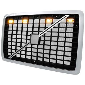 Griglia Cromata e Nera Aggiornata con Striscia Luminosa e Sistema di Illuminazione per Camion Volvo VNL 2004-2017 - Product Image 3