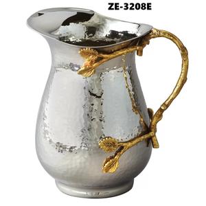 Sous-verre artisanal en cuivre pur plaqué argent, design bohème, avec cristaux, pour carafe à eau, usage domestique, bureau ou extérieur, fabriqué par Zahid Exports - Product Image 2