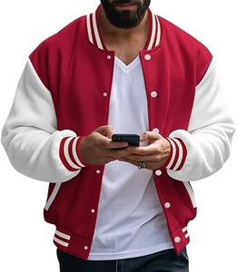 Veste d'hiver confortable pour homme, style Letterman, col montant, logo sur le devant, coupe-vent, respirante, séchage rapide, haute qualité, écologique - Product Image 1