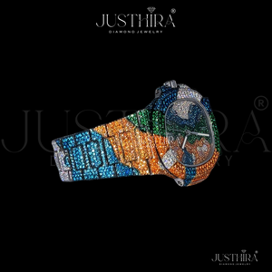 Reloj de Pulsera de Moda Unisex de Lujo con Acabado Premium, Diseño de Alta Gama, Esfera con Gemas Multicolores Brillantes - Product Image 5