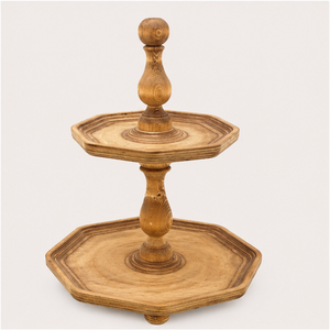 Handcrafted 2 Tier Wooden Cake <b>Stand</b> Elegant Farmhouse Dessert <b>Cupcake</b> Display <b>Stand</b> for Wedding Party and Home Decoration - Product Image 4