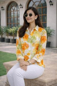 เสื้อเชิ้ตโอเวอร์ไซส์แขน 3/4 สไตล์เกาหลีสำหรับผู้หญิง | |   เสื้อทำงานสำหรับใส่ทำงานและใส่ลำลองสำหรับผู้หญิง - Product Image 3