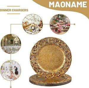 Assiette de présentation à bords givrés, décoration de table moderne pour mariage et fête - Product Image 3