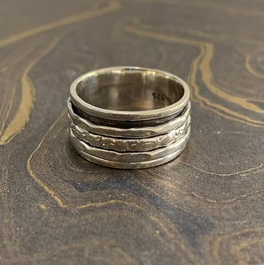 Sterling <b>Silver</b> Bohemian <b>Spinner</b> <b>Ring</b> 7.6 Grams Customizable Size Unisex Gift & Any Occasion Wear Jewelry - Product Image 4