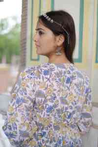 Vestido de algodón indio hecho a mano con estampado Floral, ropa de fiesta larga y elegante para mujer, dulce verano, regalo de novia, tela de cintura Natural - Product Image 4