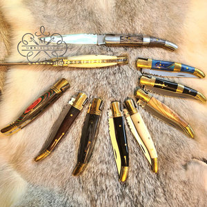 Couteau de poche Laguiole français en acier Damas fait main, manche en os, élégant, pour le camping et la chasse en extérieur, personnalisable OEM - Product Image 1