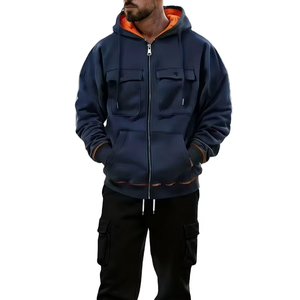 Men's Winter Fleece Sweater Pullover Hoodie with Pocket Long-Sleeved 100% Cotton Eco-Friendly Premium Quality ODM Customizable - Product Image 1