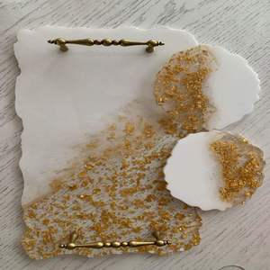 UNIVERSAL OVERSEAS <b>Resin</b> Rectangle Tray Home Kitchen <b>Table</b> <b>Top</b> Accessories Custom Size Handmade Good Polished Handle Modern - Product Image 6