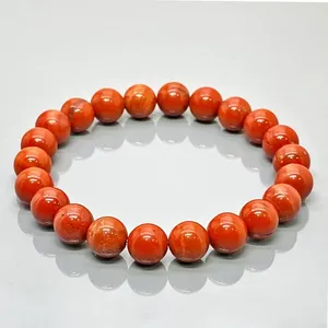 Natural <b>Red</b> Jasper 8mm Smooth Round AA Grade Gemstone Beads Stretch <b>Bracelet</b> Healing Jewelry Wholesale - Product Image 2