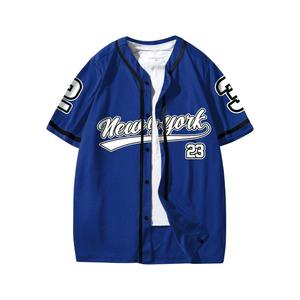 Camiseta de Béisbol Personalizada para Hombre, Estilo Deportivo Urbano, con Estampado Gráfico de Letras, Botones, Manga Corta, Hombros Caídos y Corte Holgado - Product Image 1