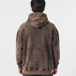 Sudadera con Capucha Vintage Lavada para Hombre, de Algodón Grueso y Forro Polar, Oversize con Hombros Caídos, Tallas Grandes - Product Image 2