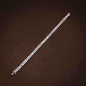 Pulsera de tenis con diamantes de moissanita VVS1 de corte esmeralda para mujer, de plata de ley 925, joyería fina, regalo de aniversario para esposas - Product Image 4