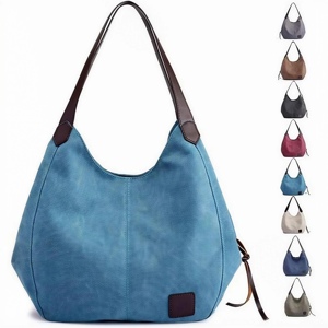Luxury Washed <b>Canvas</b> Hobo <b>Bag</b> Vintage Style Letter Wedding Exhibition <b>Large</b> Capacity Shoulder Tote <b>Bag</b> for Women Custom Logo - Product Image 2