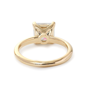 Bague de fiançailles solitaire de luxe en or jaune 14 carats avec diamant de laboratoire CVD taille princesse 3 carats pour femme, bijou de mariage classique - Product Image 2