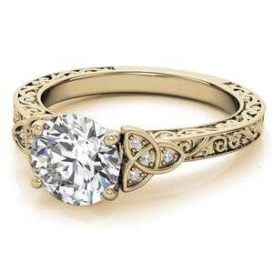 Designer 10k/14k/18k Gold Scroll Design <b>Celtic</b> Knot Lab Grown Diamond Engagement Anniversary <b>Ring</b> IGI Certified Women's Wedding - Product Image 2