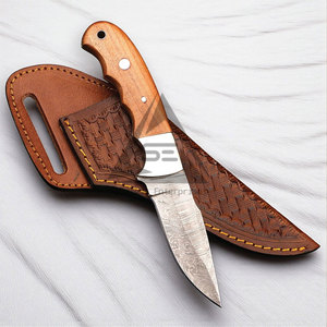 Cuchillos de hoja fija DIY al por mayor de la mejor calidad, mango de madera, acero inoxidable de Damasco, 3 años de garantía, soporte OEM, marca privada, económicos - Product Image 2