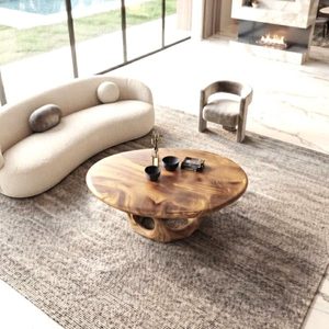 Handmade Natural Wood <b>Coffee</b> <b>Table</b> Durable Japandi Wabi-Sabi Decor Organic Modern Live Edge - Product Image 4
