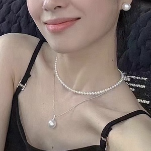 Vente en gros de bijoux en argent S925 avec perles d'eau douce naturelles de 9 à 10 mm, ensembles de bijoux de mode avec boîte cadeau de qualité supérieure - Product Image 1