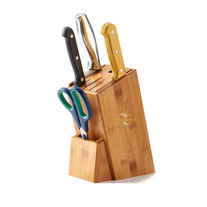 Juego de Cuchillos de Bambú de 8 Piezas con Hojas de Acero Inoxidable, Mangos de Plástico, Forma Triangular, Diseño Minimalista, para Uso en la Cocina - Product Image 4