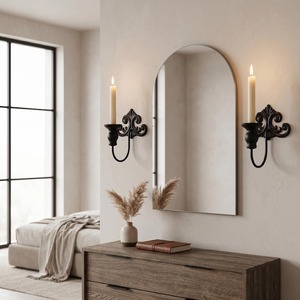 Artistic Ornate <b>Wall</b> <b>Sconce</b> Candle Holder Decorative Home Accent Vintage Style Metal <b>Wall</b> Mount - Product Image 6
