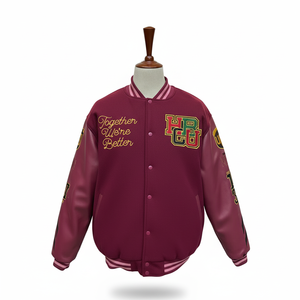 Chaquetas Varsity de Béisbol con Mangas de Cuero y Bordado Chenille, Personalizadas con Logotipo OEM, Estilo Vintage para Hombre, Precio Económico con Calefacción - Product Image 1