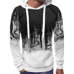 Sudadera con Capucha Gráfica Roja y Negra para Hombre, Jersey con Estampado, Cuello Redondo, Estilo Casual Urbano - Product Image 3