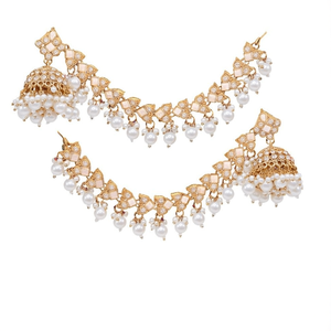 เครื่องประดับไข่มุก KAN Earrings-10575573WH Jhumki - Product Image 2