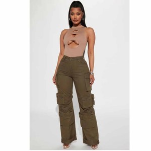 OEM Wholesale Latest design Women <b>High</b> <b>waist</b> <b>Cargo</b> Pants in best quality with customized designs stylish <b>cargo</b> pants women - Product Image 6