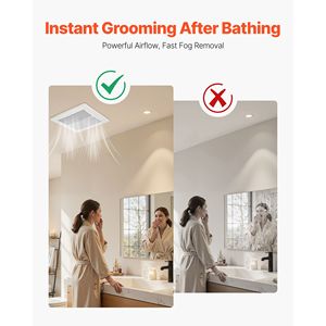 Ventilatore di Scarico Premium per Bagno da 80 CFM con Motore Silenzioso, Interfaccia Standard per Condotto da 4 Pollici, per Uso in Bagno e Lavanderia - Product Image 1