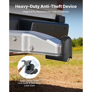 Lucchetto Antifurto per Gancio di Traino Resistente, Adatto per Accoppiatori da 1-7/8 pollici, 2 pollici e 2-5/16 pollici, con 3 Chiavi Anti-Scasso - Product Image 3