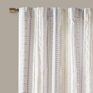 Tappeto a righe in Poly stampato pannello tenda con fodera elegante mantovana per la decorazione della casa - Product Image 5